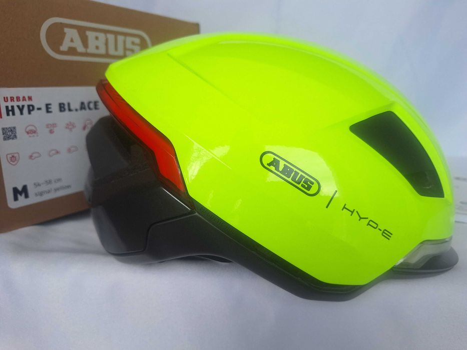 Kask rowerowy miejski Abus Hyp-e BL. Ace Signal Yellow M 54-58cm