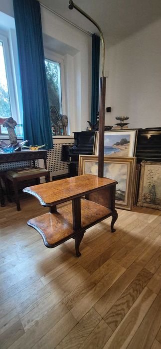 Zabytkowa lampa podłogowa stolik etażerka art deco Ludwik XVI antyk