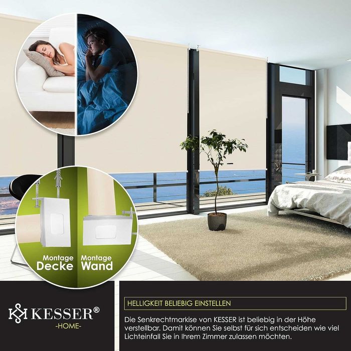 Nowa markiza balkonowa / ochrona KESSER / 140x240 / roleta !4384!