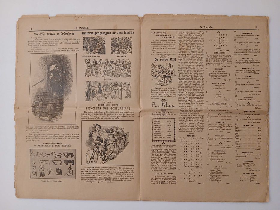 jornal humorista Pimpão (o roupão da mulher 1909 Raro  único completo