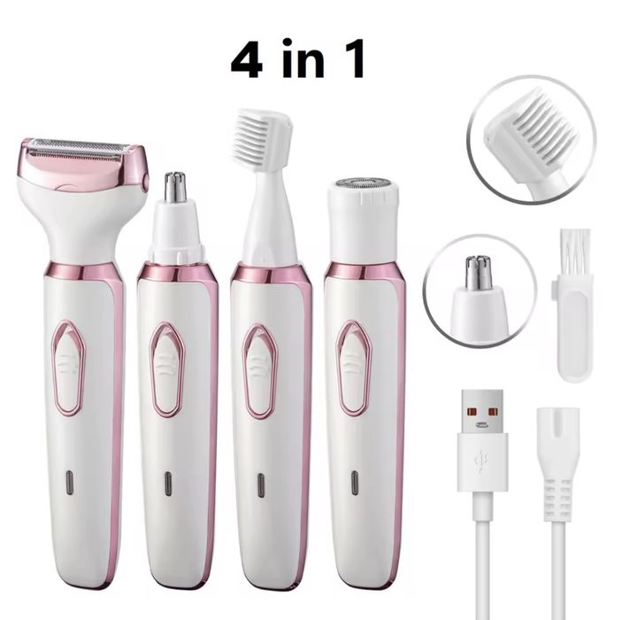 Жіночий акумуляторний тример бритва 4в1