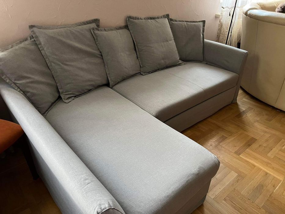 Narożnik HOLMSUND szary dwustronny transport