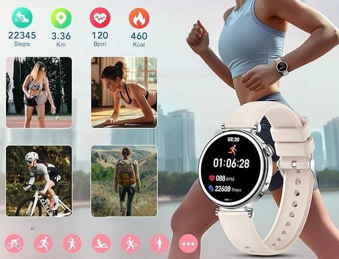 Smartwatch Damski z Trackerem Aktywności Bluetooth na iOS i Androida