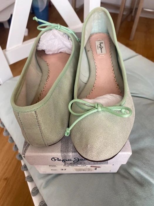 Pepe Jeans balerinki baleriny baletki mokasyny skóra 100%  zamsz