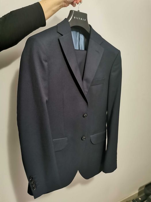 Garnitur Vistula granatowy młodzieżowy super slim 176/92/78