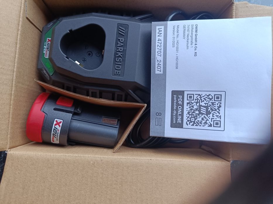 NOWY Zestaw Parkside X12V Team – Akumulator 2Ah + Ładowarka 2.4A (Zapakowany)