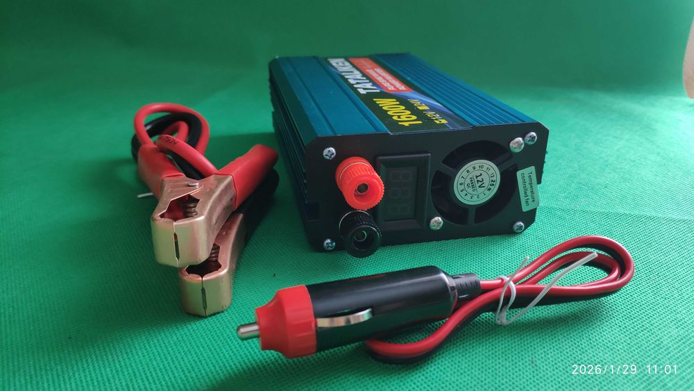 Інвертор 12 В на 220 В потужність 1600 вт чистий синус