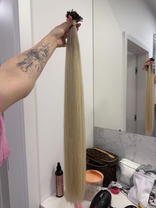 Włosy dziecięce naturalne PREMIUM 70 cm / 220 g / blond