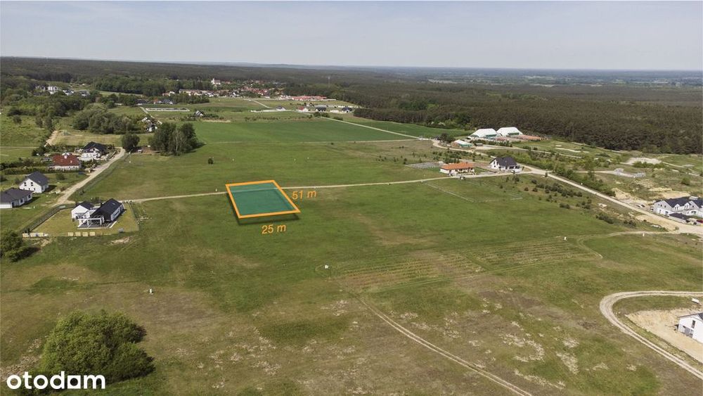 Przytok: 1275m2 pod dom. Media na działce