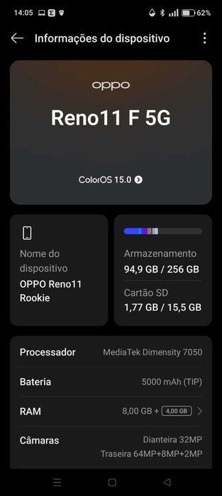 Smartphone OPPO Reno 11F 5G