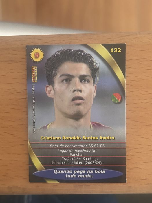 Carta Cristiano Ronaldo Mega Craques 2004 Panini