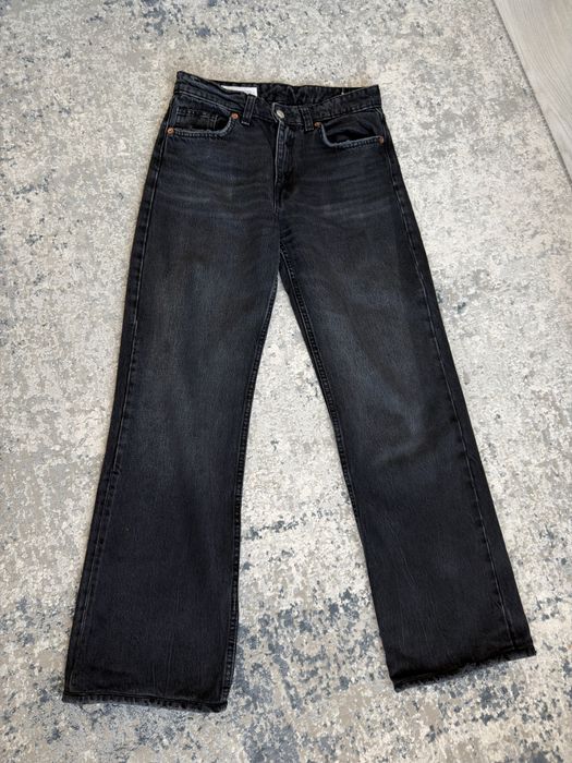 Джинси Zara Wide Leg 36 S чорні широкі