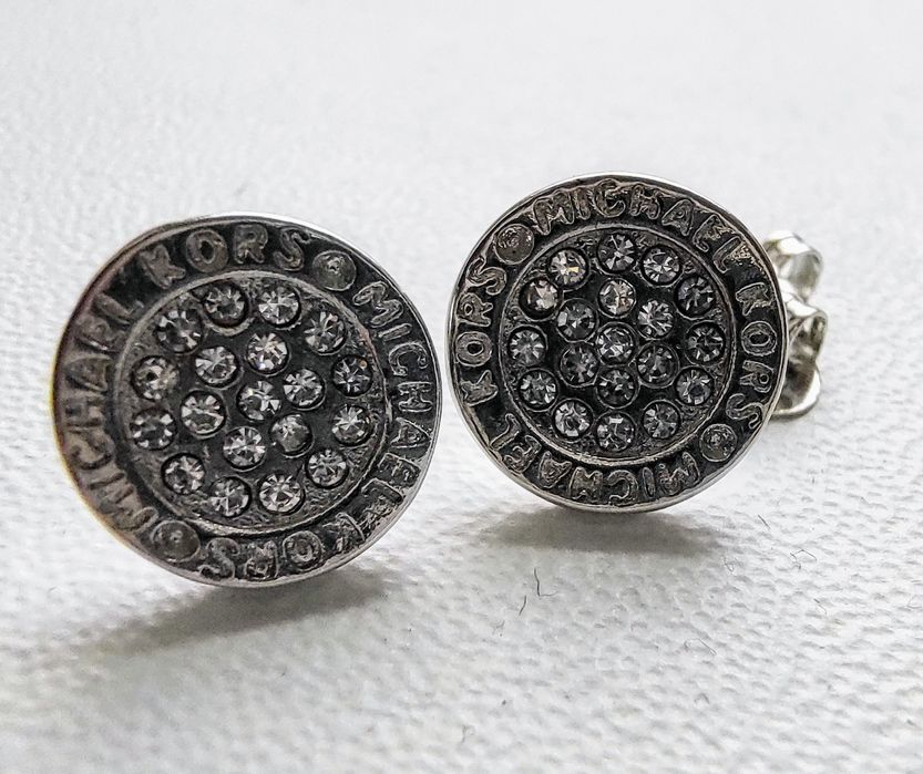 Kolczyki sztyfty logo Kors MK srebro nowe