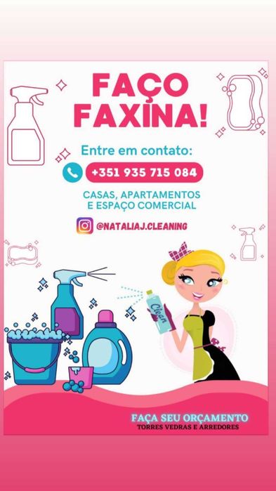 OFEREÇO MEUS SERVIÇOS DE LIMPEZA.