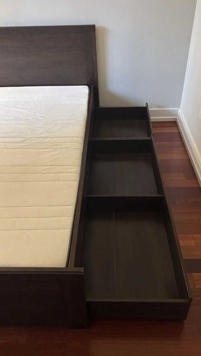 Novo - Conjunto completo de cama ikea com estrado e colchao
