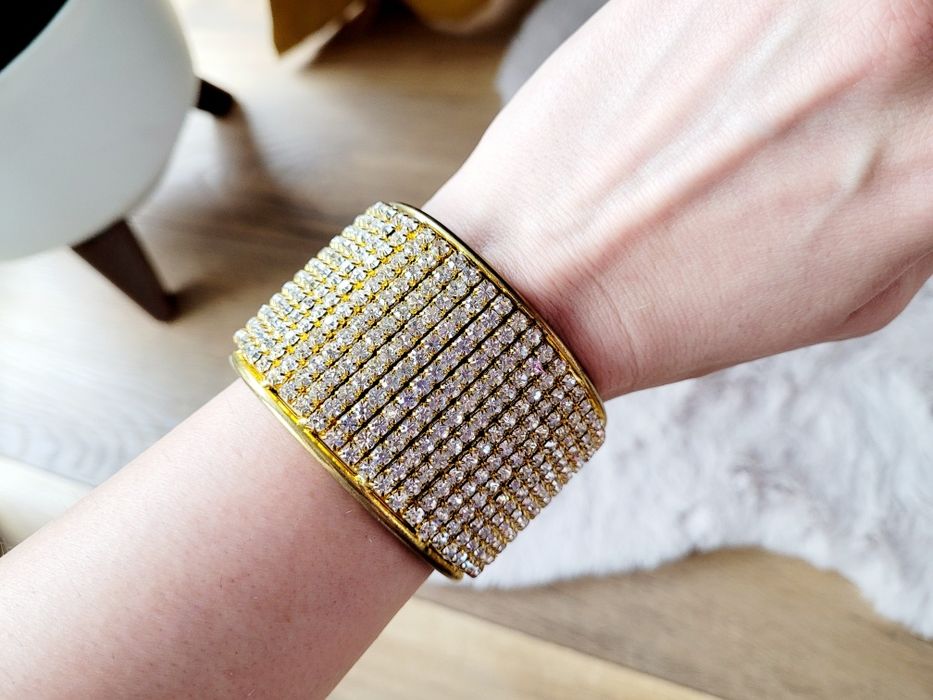 Bransoleta z cekinami szeroka 7 cm Karnawał