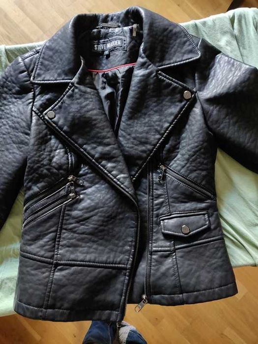 Czarna skórzana ramoneska Steve Madden rozmiar S