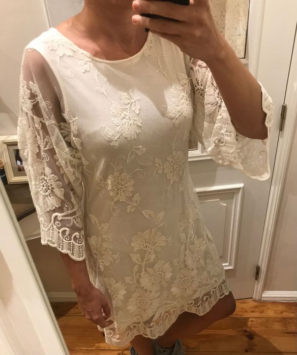 Vestido bordado Uterqüe, tamanho M