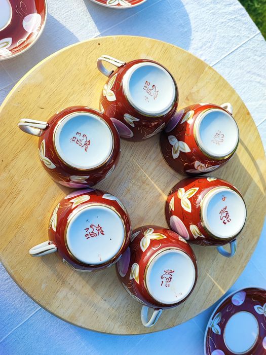 Porcelana Werbilki DFZ Serwis do herbaty ŚLIWKA