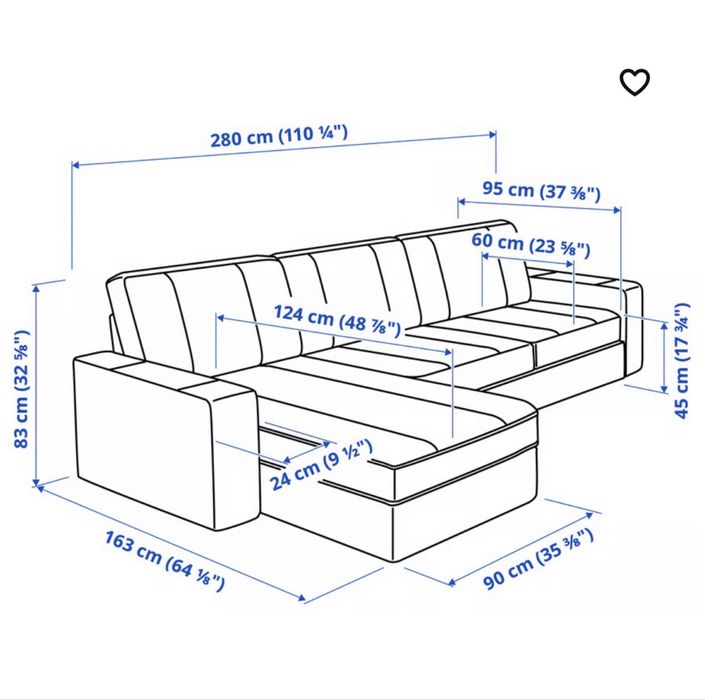 Sofa Kivik ikea 4 lugares com chaise long