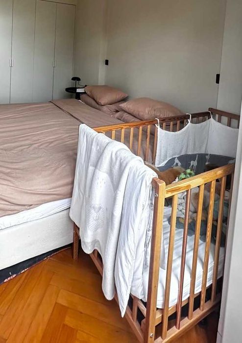 Wooden Baby Bed incl. Mattress and Covers