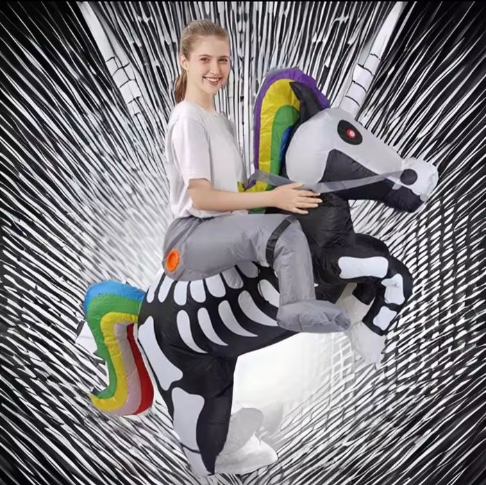 Spooktacular Creations Nadmuchiwany kostium szkieletu jednorożca