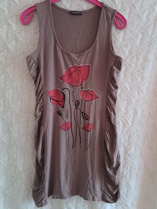 Brązowa bluzka w maki