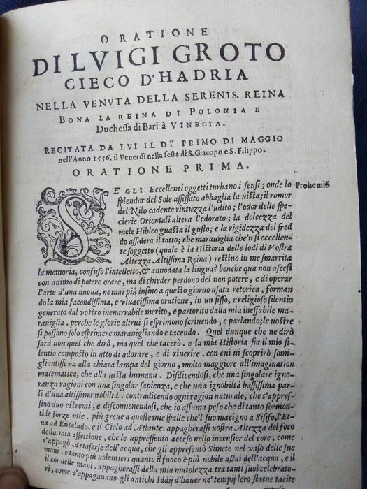 Rara e excelente 1.ª edição do século XVI de Luigi Groto. 1586.