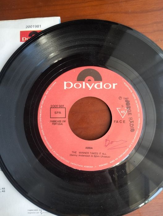 Disco de vinil single ABBA - The Winner Takes It All