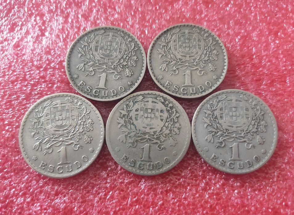 5 moedas de 1 Escudo 1928 | 1939 | 1945 | 1951 | 1959