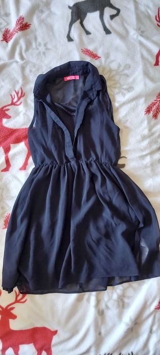 Vestido azul escuro menina