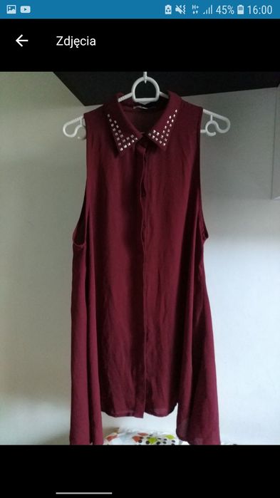 Bordowa bluzka, elegancka bez rękawów