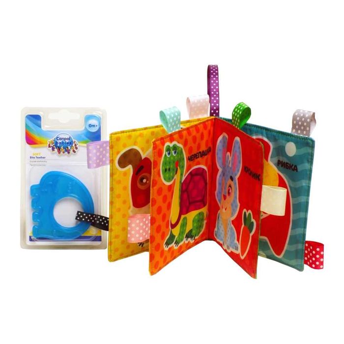 М'яка книжка-шуршалка «Котик» з прорізувачем | Розвиваюча іграшка 0+