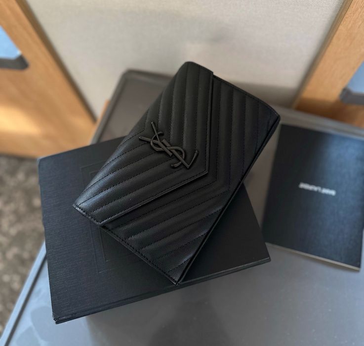 Клатч сумка YSL Saint Laurent WOC | золото, срібло, чорна