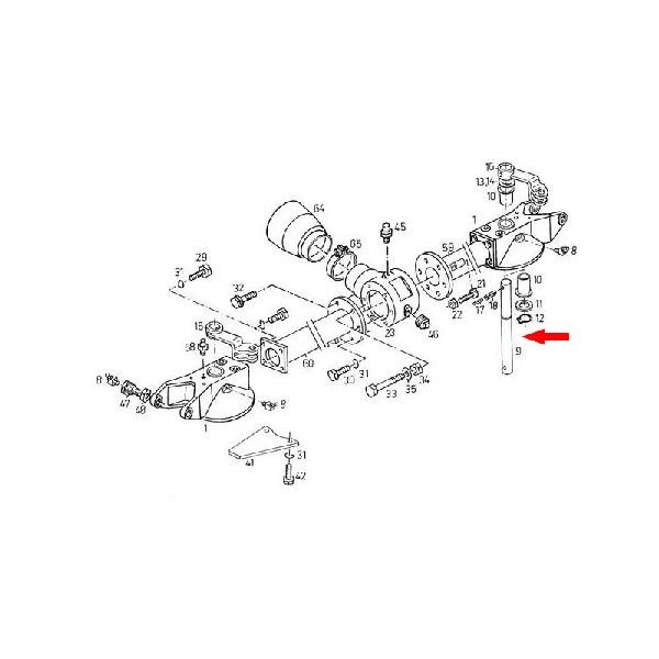 Oś wirnika zgrabiarki Deutz-Fahr