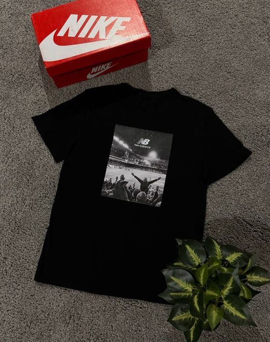 Футболка New Balance / Чорна Футболка Нью Беланс Стадіон / Футболка НБ