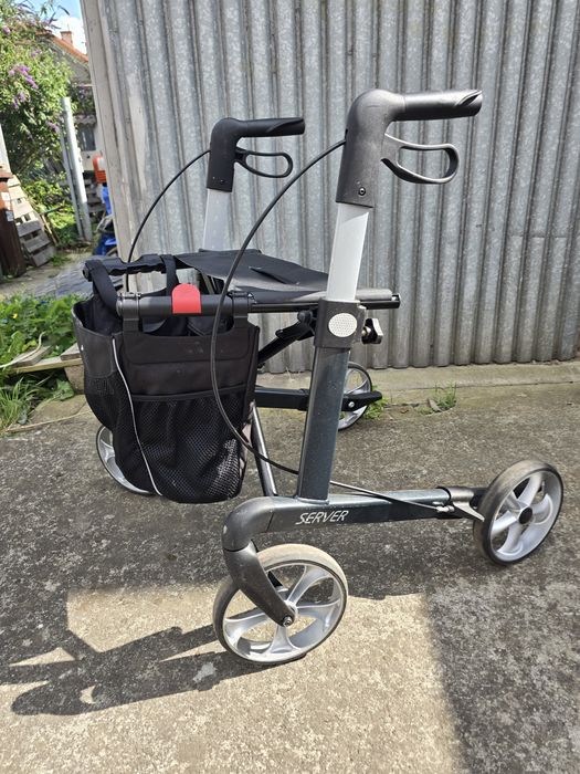 Lekki firmowy chodzik / balkonik / rollator aluminiowy Rehasense SERVER – Stan Bardzo Dobry!