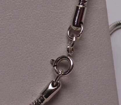 Srebrny łańcuszek okrągła linka żyłka 48 cm. 2,4 mm.