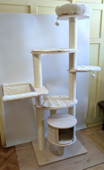 Natural Paradise Drapak dla Kota Petunia 140x68x193cm Kremowy OGROMNYu