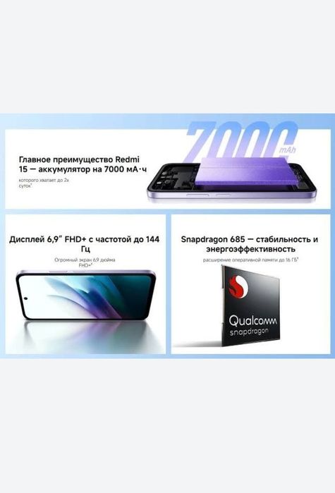 Продам смартфон Xiaomi Redmi 15