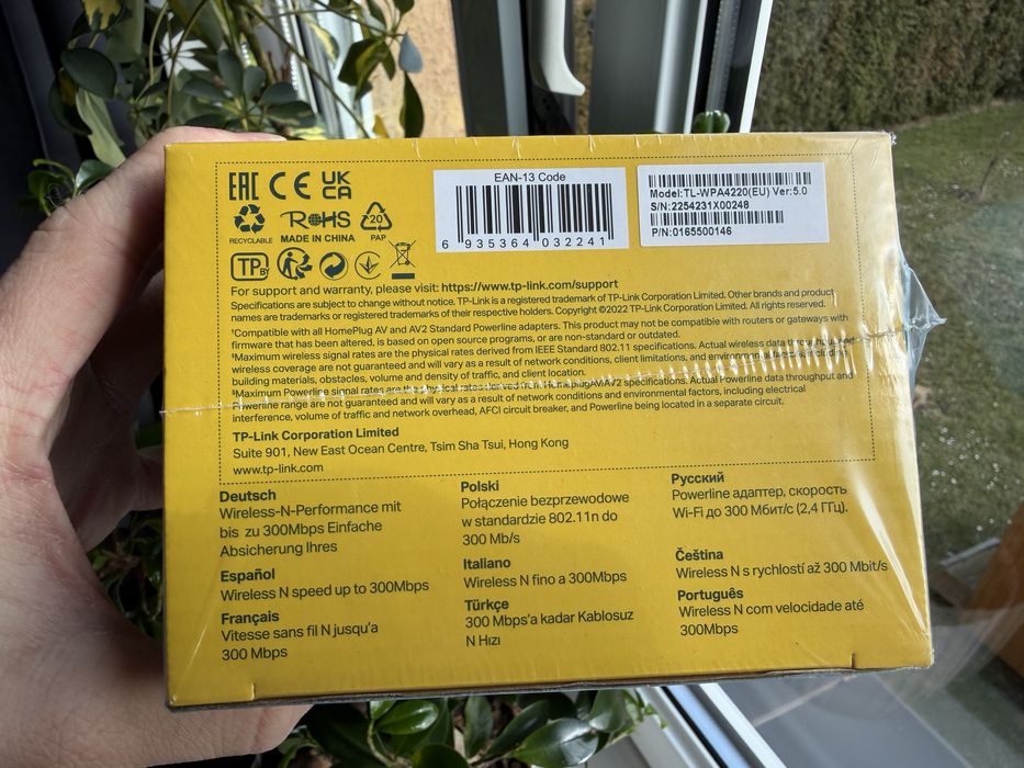 Transmiter sieciowy Power Line TP-Link TL-WPA4220 Wi-Fi Pojedynczy