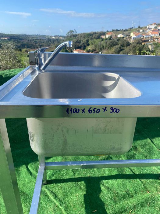 Bancada Inox, com cuba, lava loiça