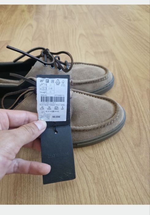 Нові замшеві чоловічі топсайдери Massimo Dutti 43р-28,5см