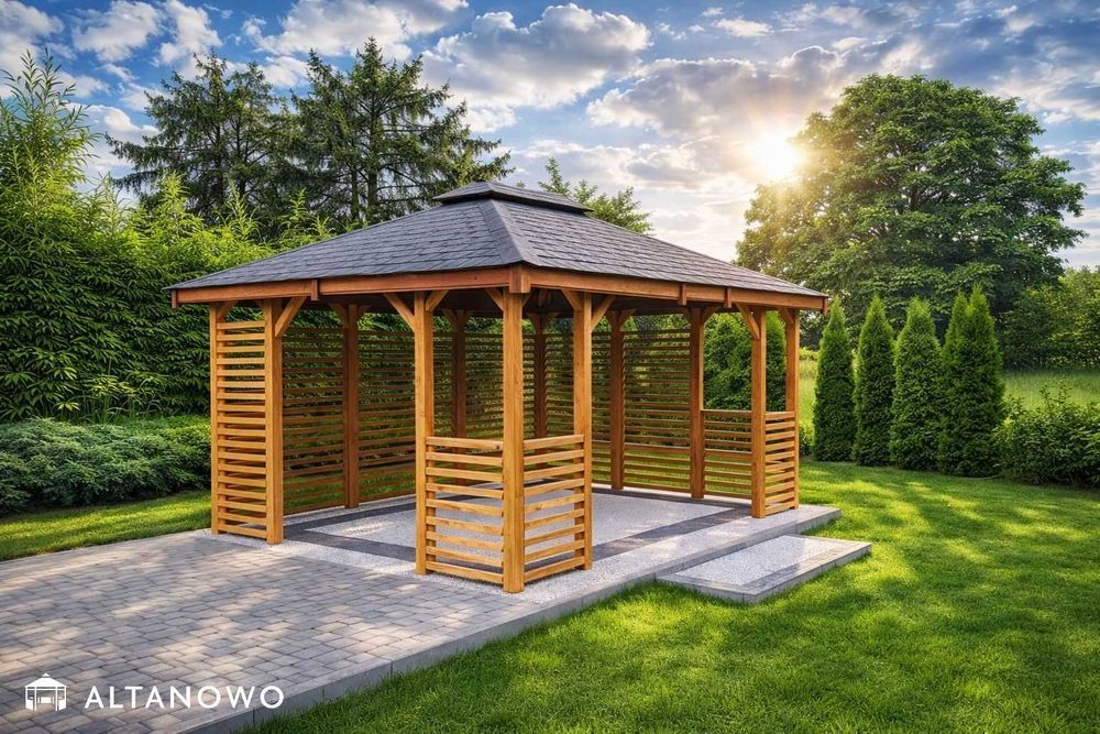 altana drewniana ogrodowa do ogrodu 3x4 | producent | nowoczesna | rod