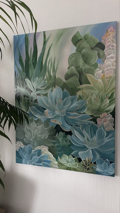 Картина Сукуленти 80*60 см акрил