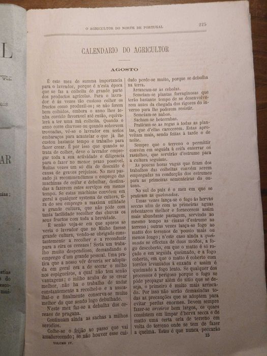 O Agricultor do Norte de Portugal (Volume IV - nº 8), 1881
