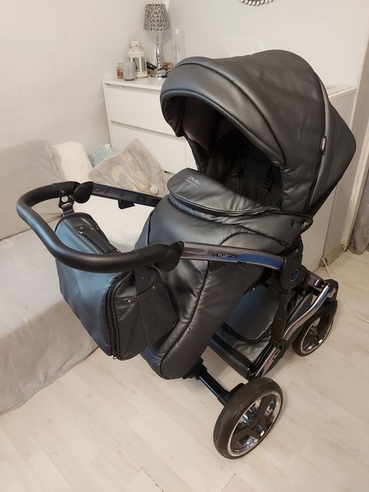 Wozek 3w1 junama diamond fluo 05 grafitowy ekoskóra wysyłka +cybex