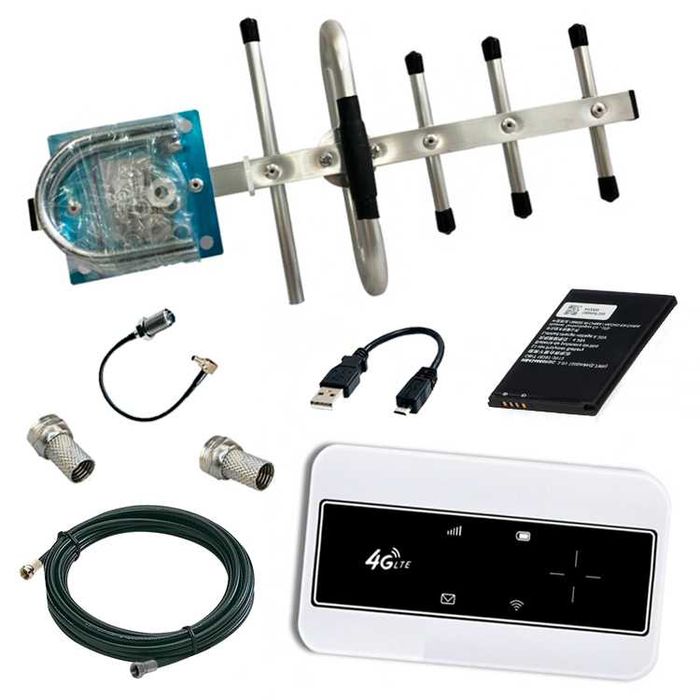 Усилитель 4G Wi-Fi интернета для дома (4G Роутер + Антенна 8 дБ)