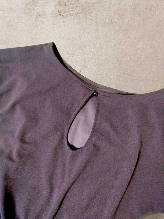 Темно-синій комбінезон, злегка еластичний, кльош