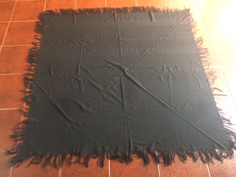 Xaile antigo de lã merino 1,50x1,50